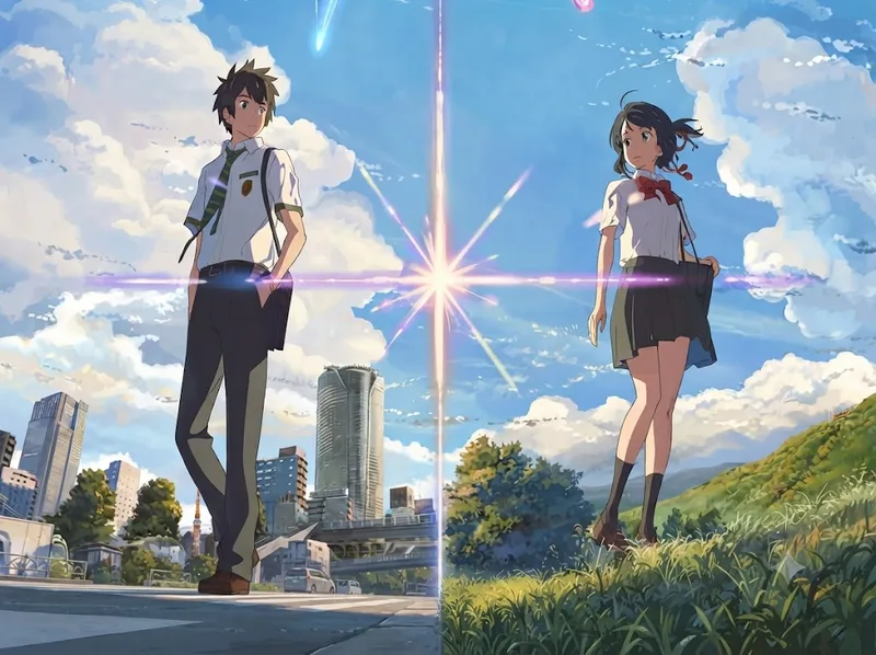 Your Name kết hợp tình yêu, hoán đổi cơ thể và yếu tố thời gian trong một câu chuyện lãng mạn giàu cảm xúc.